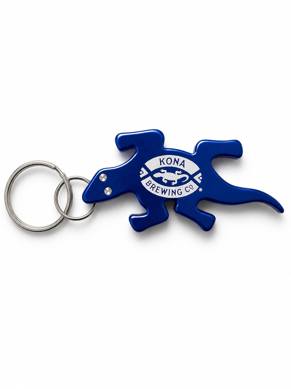 Kona Brewing Co Blue Metal Bottle Opener Keychain Gecko Beer Collectible